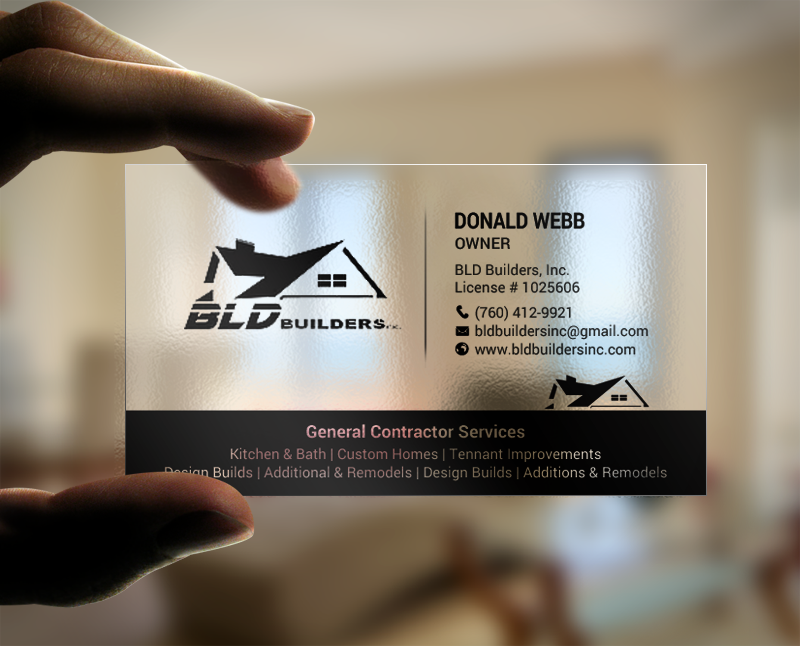 Business Card Design by chandrayaan.creative for BLD Builders, Inc. | Design #17396033