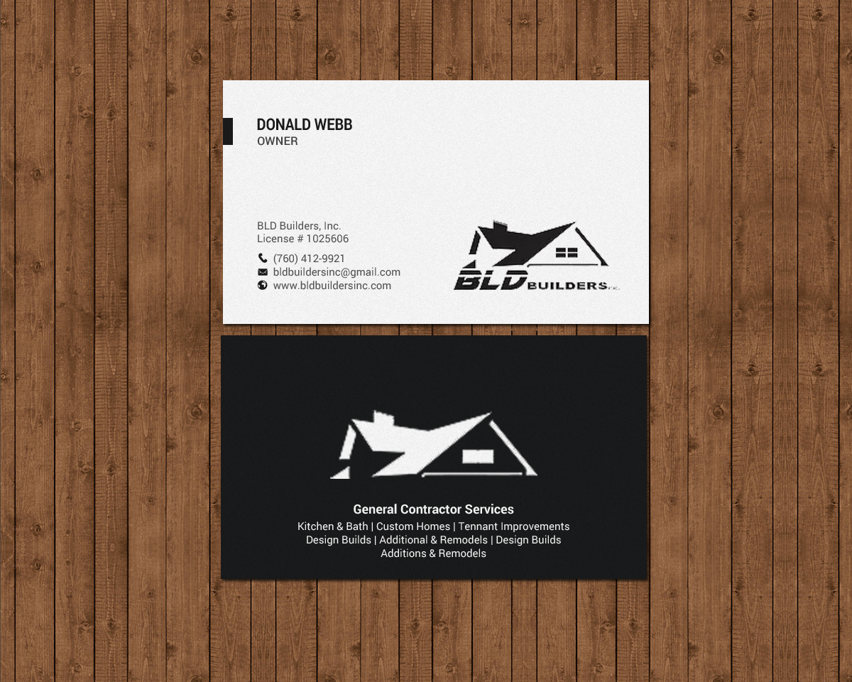 Business Card Design by chandrayaan.creative for BLD Builders, Inc. | Design #17397408