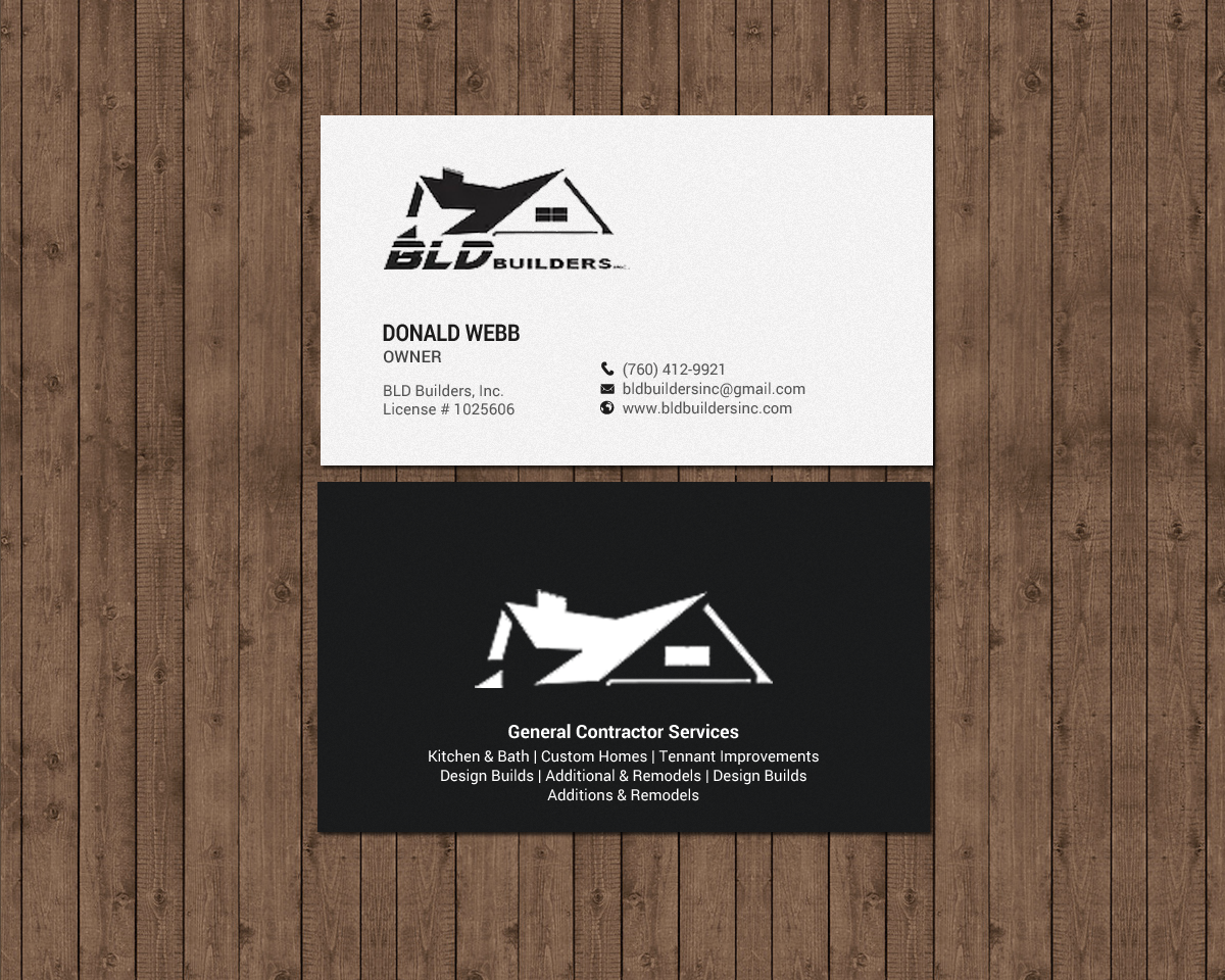 Business Card Design by chandrayaan.creative for BLD Builders, Inc. | Design #17398066
