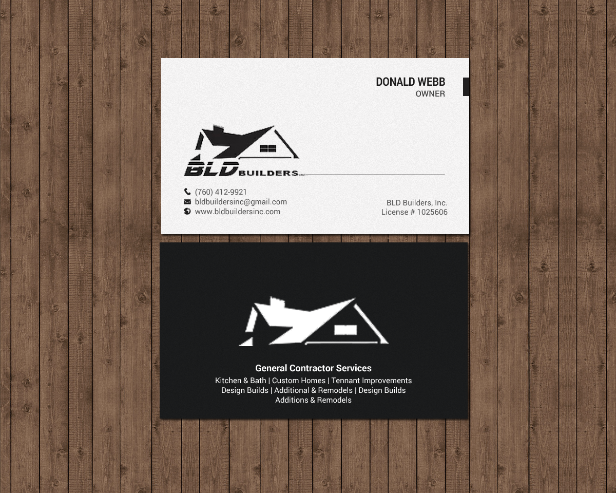 Business Card Design by chandrayaan.creative for BLD Builders, Inc. | Design #17398068