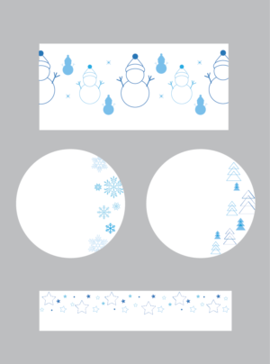 Christmas dinnerware set: outlines | Design Graphique par alex989