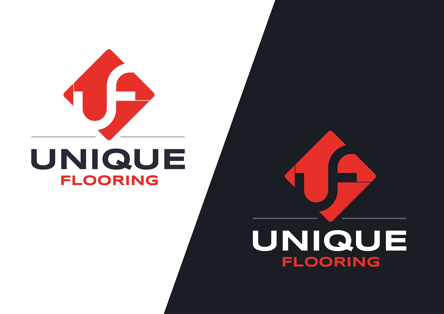 Flooring Logo Design for UNIQUE FLOORING LLC by Channel Studio Design