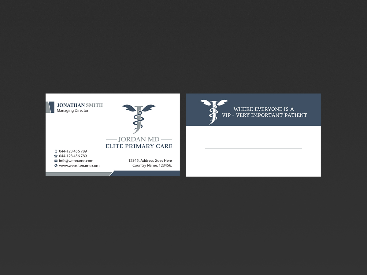 Diseño de Tarjeta de Presentación por Creations Box 2015 para Jordan Elite Primary Care | Diseño #17407446