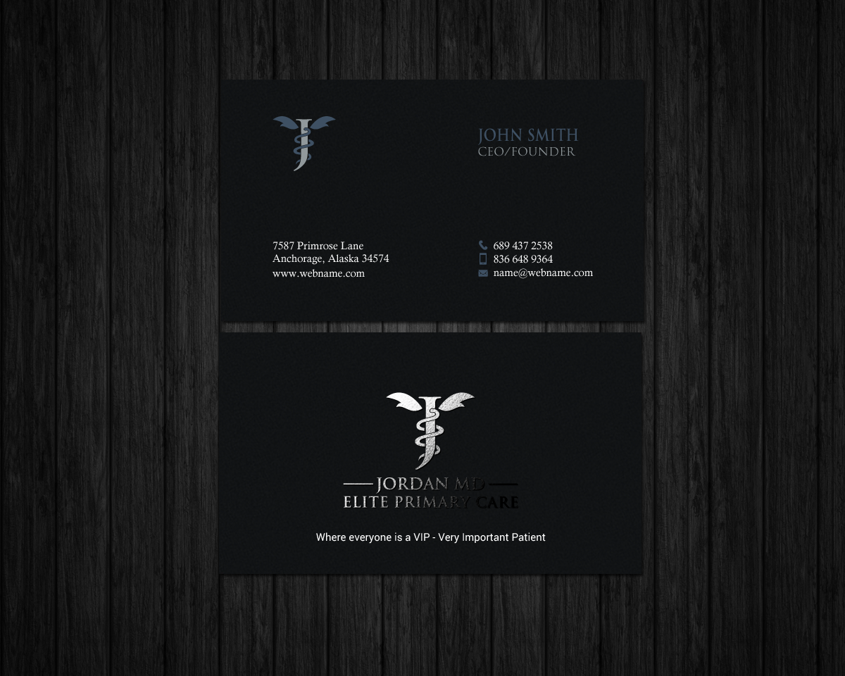 Business Card Design by chandrayaan.creative for Jordan Elite Primary Care | Design #17412951