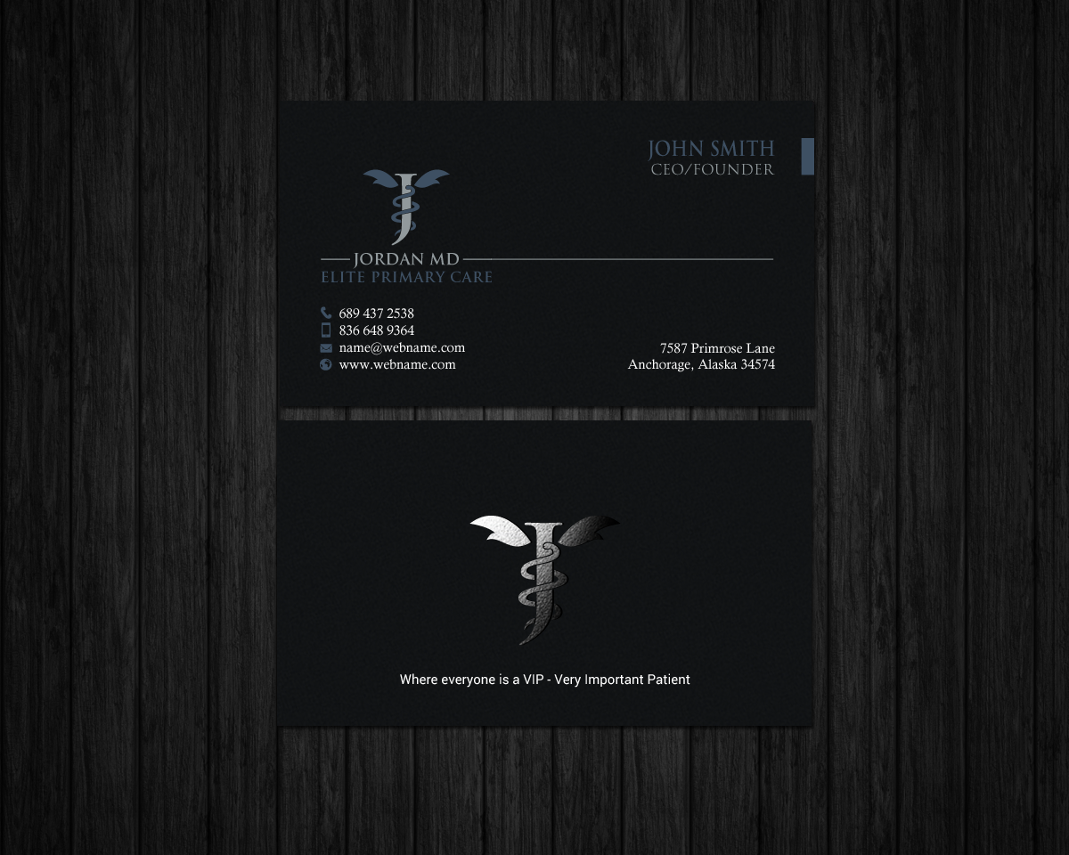 Diseño de Tarjeta de Presentación por chandrayaan.creative para Jordan Elite Primary Care | Diseño #17413169