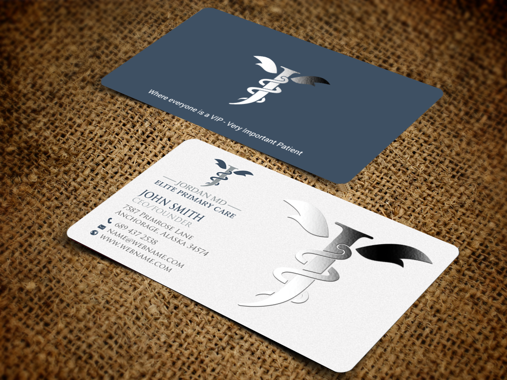Diseño de Tarjeta de Presentación por chandrayaan.creative para Jordan Elite Primary Care | Diseño #17414044