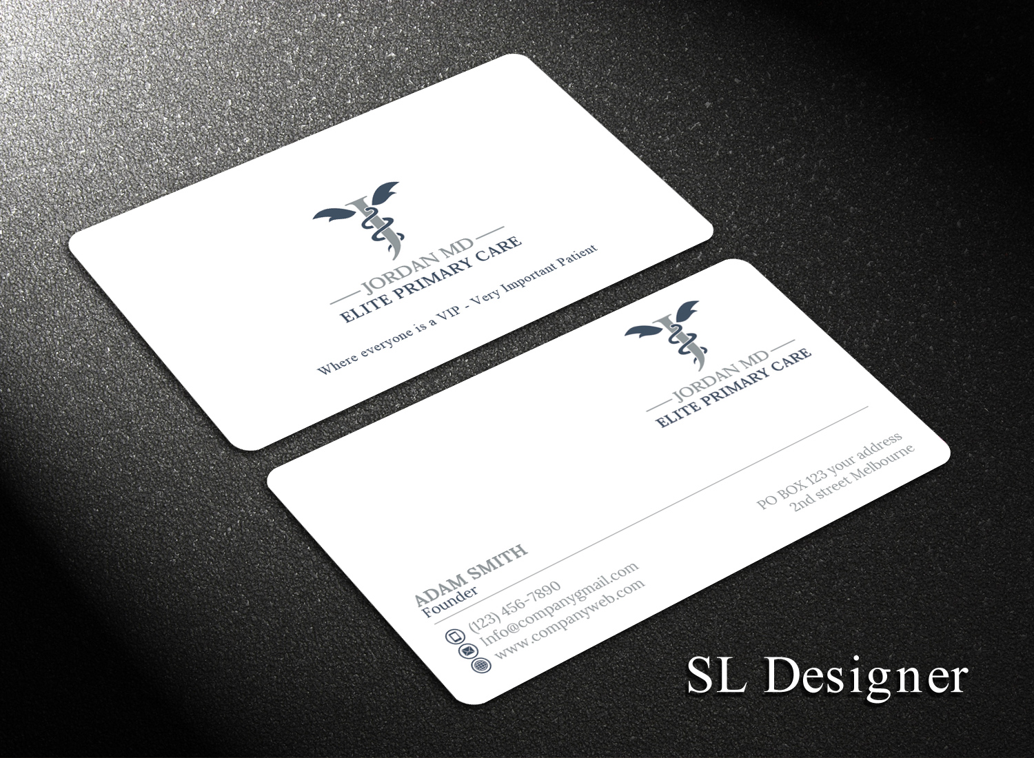 Business Card Design by SL Designer for Jordan Elite Primary Care | Design #17402733