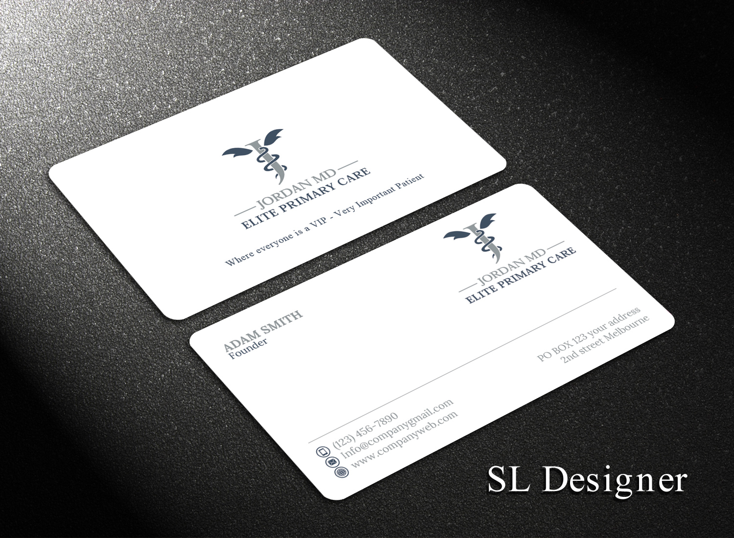 Diseño de Tarjeta de Presentación por SL Designer para Jordan Elite Primary Care | Diseño #17402765