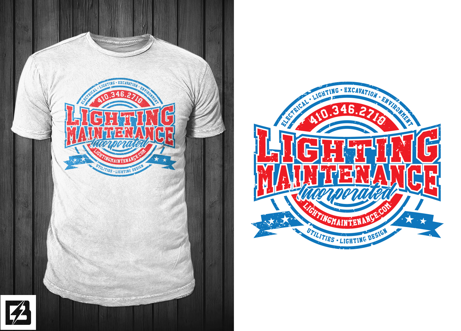 T-shirt Design by Barney Stinson for Lighting Maintenance Inc | Design #17494454