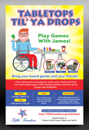 Nonprofit needs fun, vibrant poster for board gaming tournament fundraiser | Diseño de Póster por rkailas