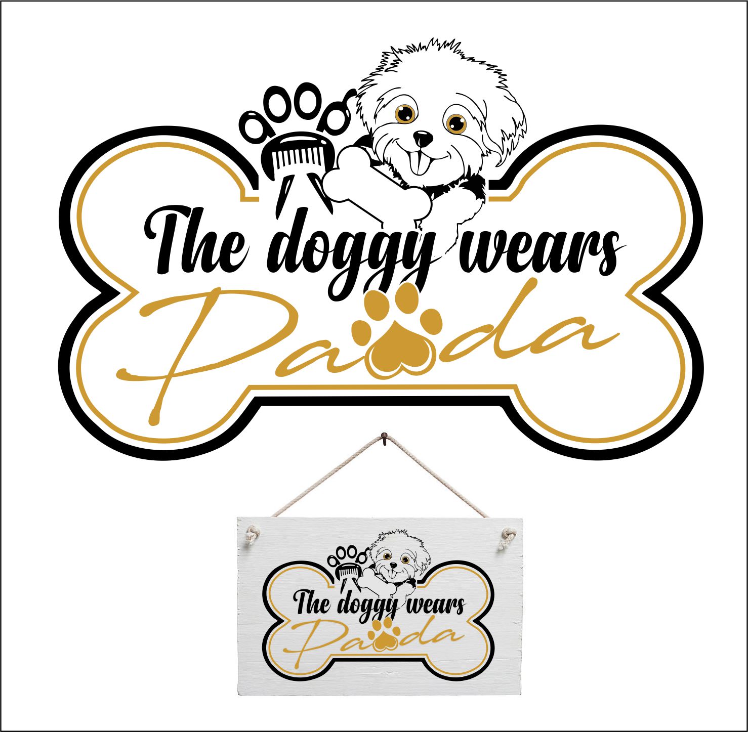Logo Design by deevillacarlos for The doggy wears Pawda  | Design #17467112