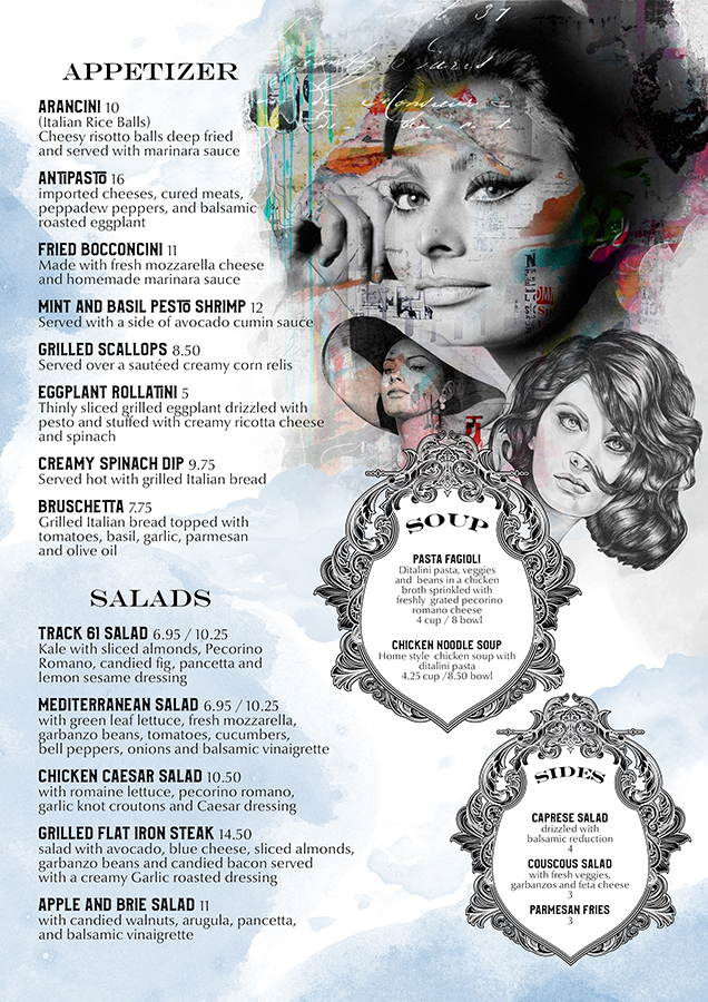 Menü-Design von mrmrnjr für Track 61 | Design #17525870