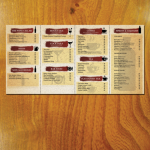 Trendy bar menu stand (4 sides) | Design de Flyer par LeonFX