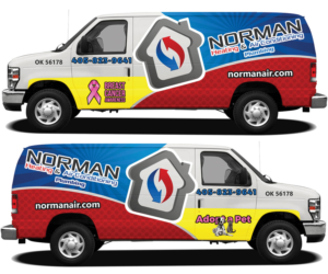 Heat and air plumbing company needing eye catching van wrap