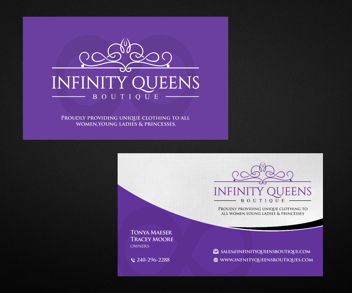 Business Card Design by Designers Hub for infinity queens boutique | Design #17469355