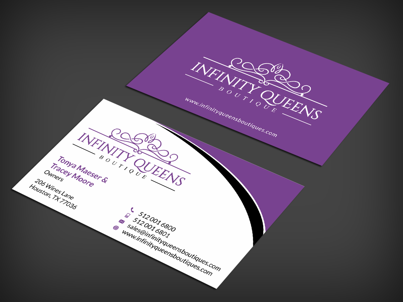 Business Card Design by SKYdesign for infinity queens boutique | Design #17445444