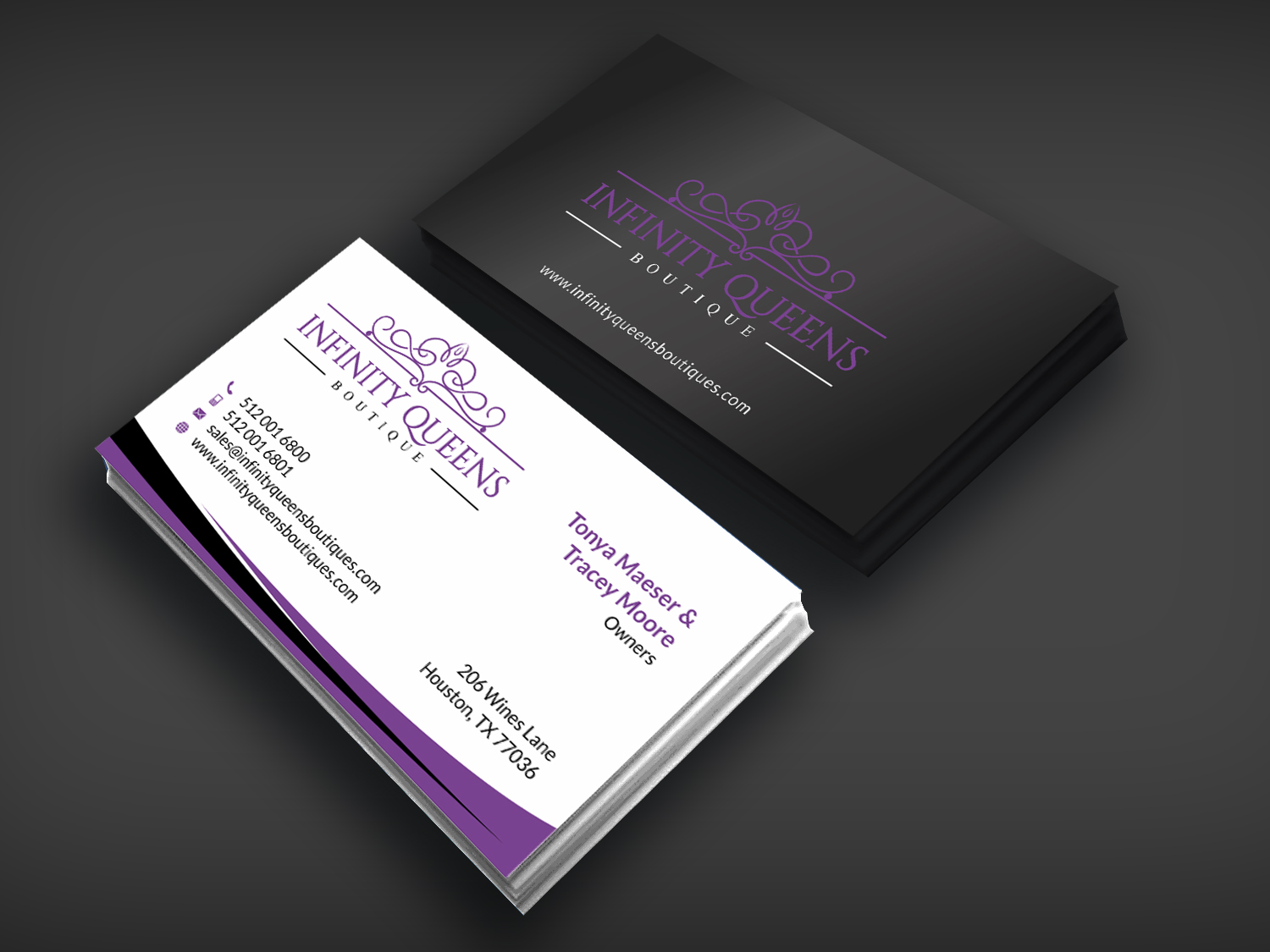 Business Card Design by SKYdesign for infinity queens boutique | Design #17445445