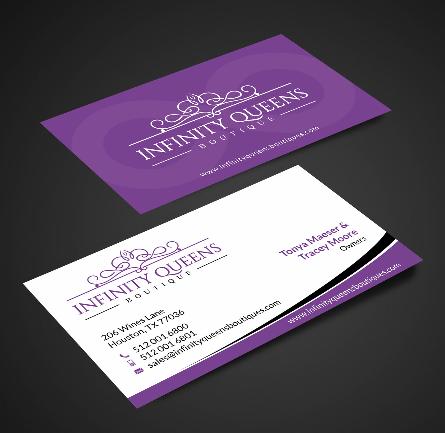 Business Card Design by SKYdesign for infinity queens boutique | Design #17445448