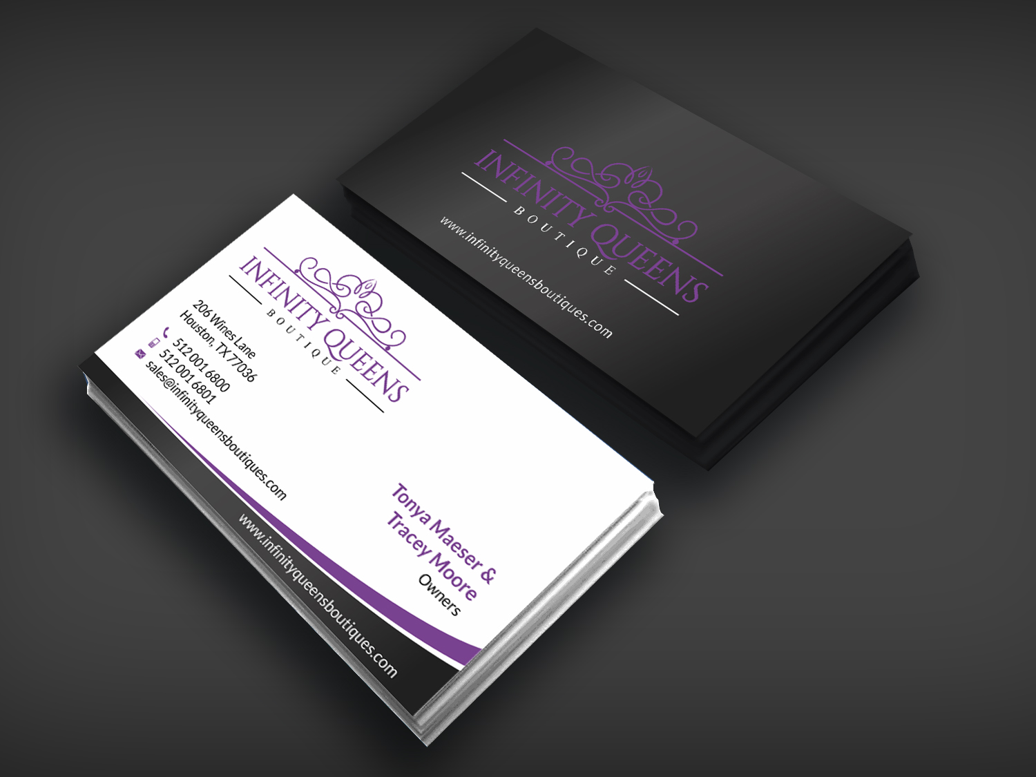 Business Card Design by SKYdesign for infinity queens boutique | Design #17445450