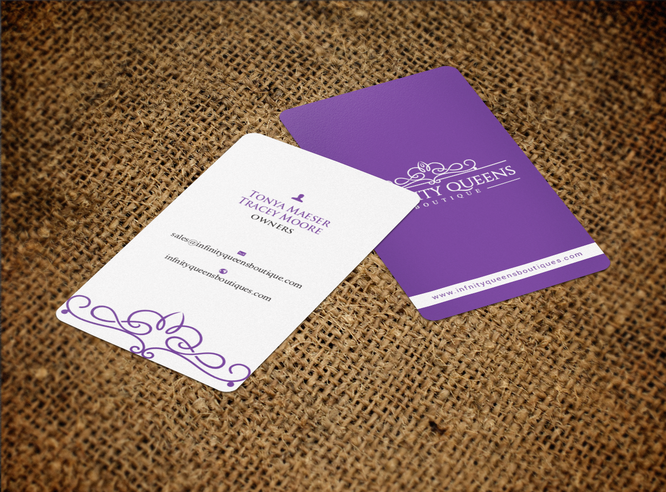 Diseño de Tarjeta de Presentación por chandrayaan.creative para infinity queens boutique | Diseño #17451884