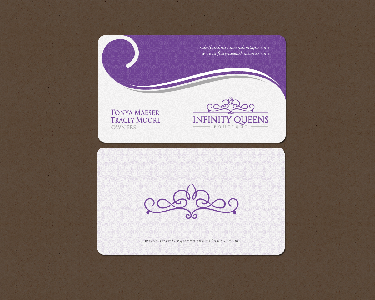 Business Card Design by chandrayaan.creative for infinity queens boutique | Design #17468264