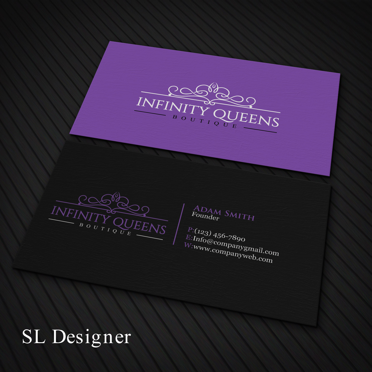 Business Card Design by SL Designer for infinity queens boutique | Design #17445027