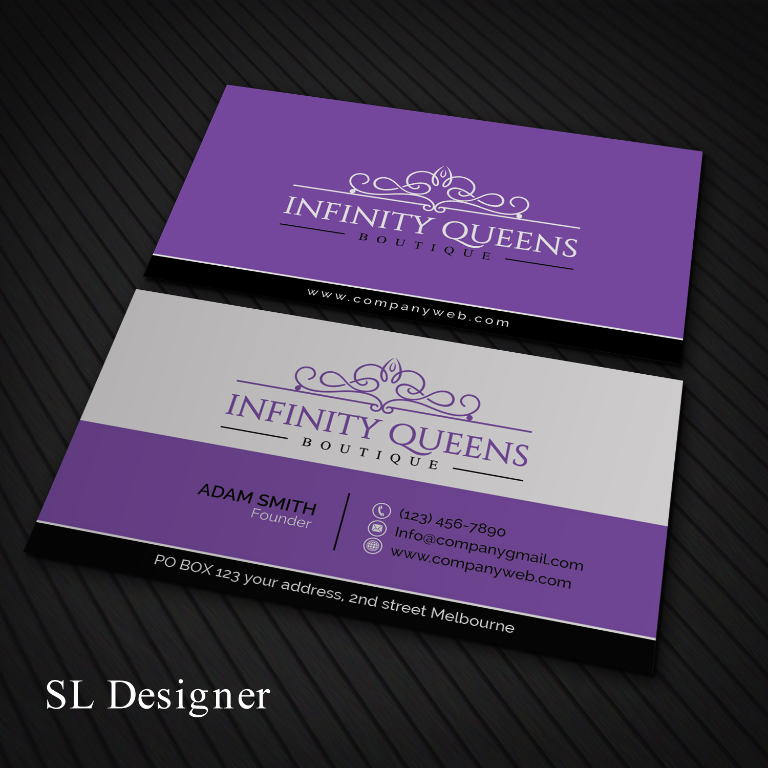Visitenkarten-Design von SL Designer für infinity queens boutique | Design #17445354