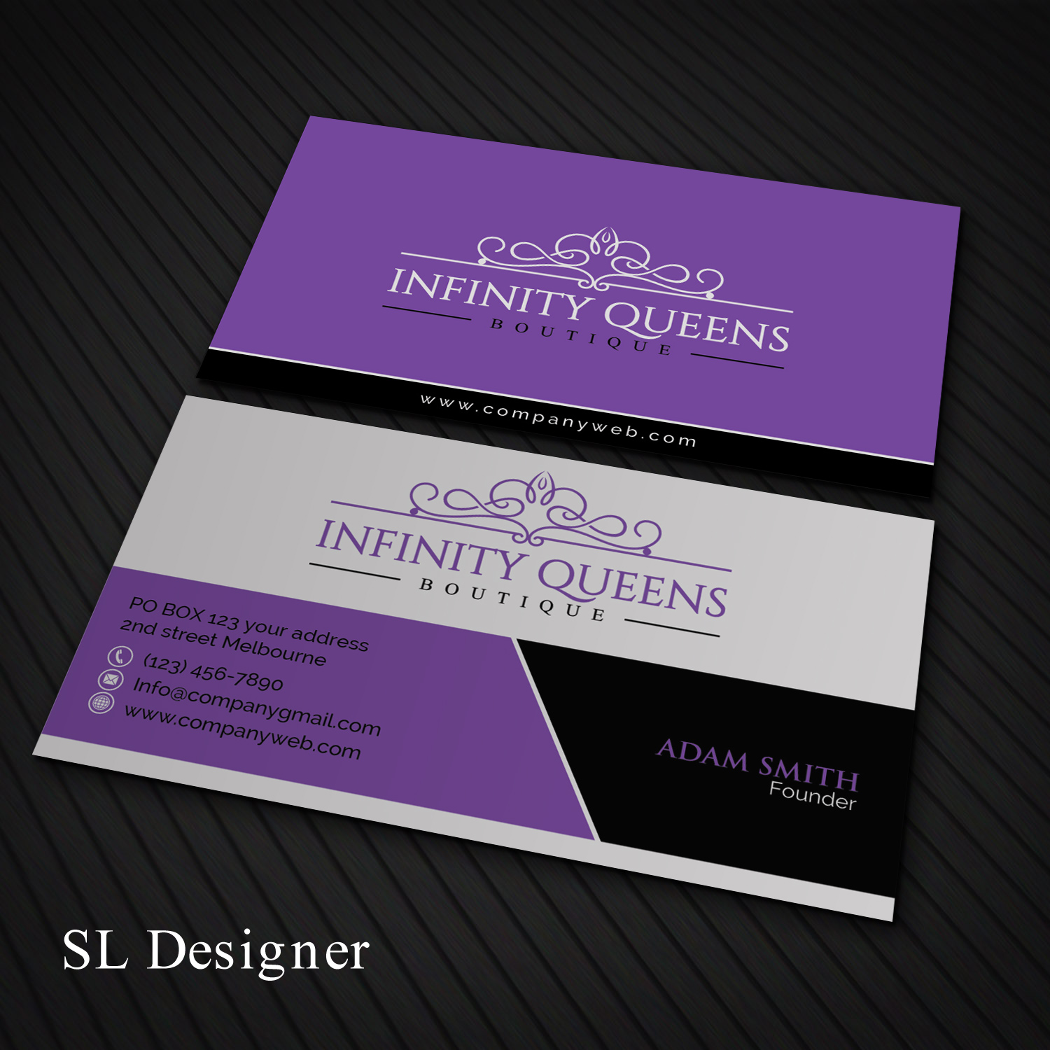 Business Card Design by SL Designer for infinity queens boutique | Design #17445355