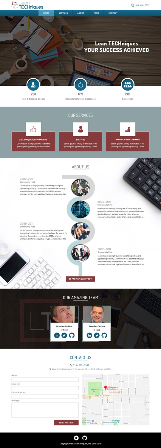 Web Design by Sujit Banerjee for Lean TECHniques | Design #17454011