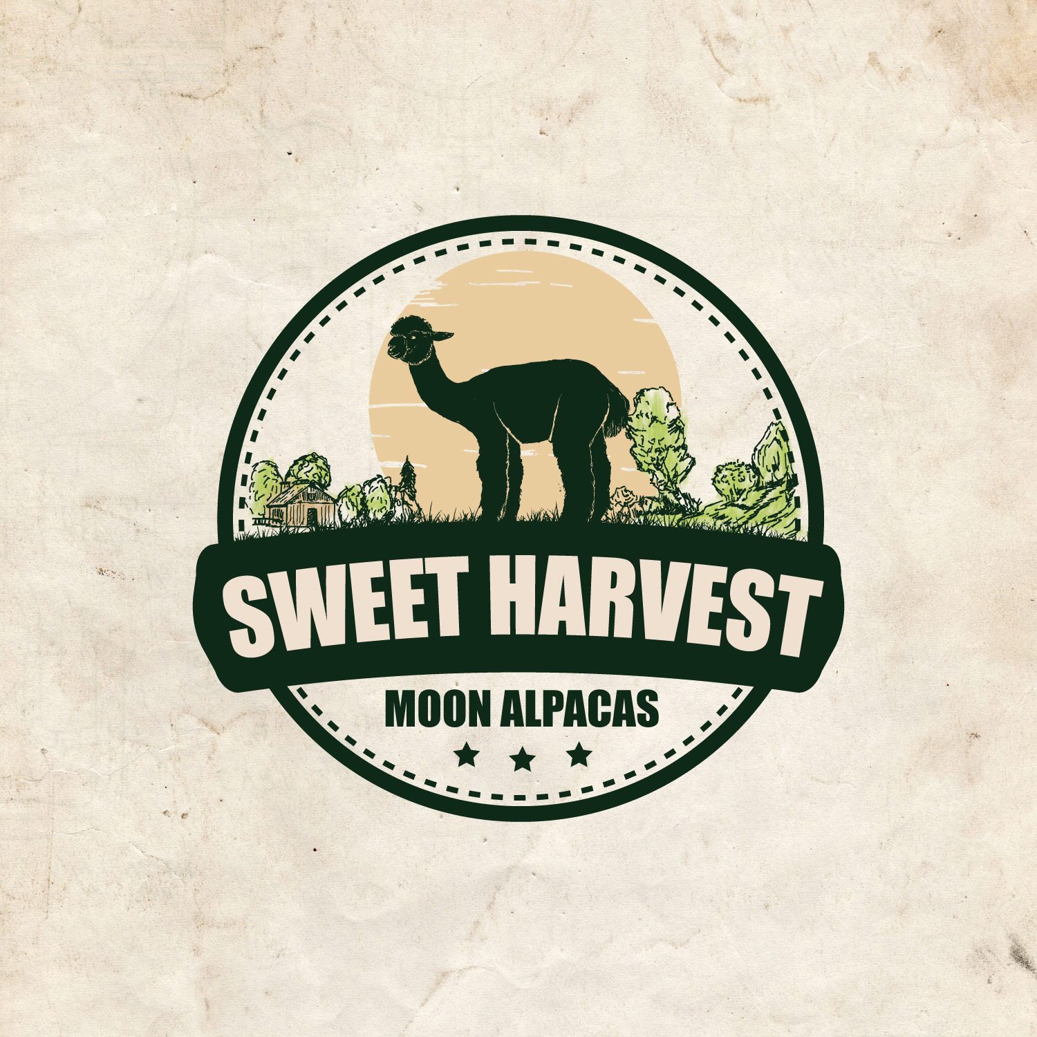 Logo Design by designDRUGSTORE for Sweet Harvest Moon Alpacas | Design #17471681