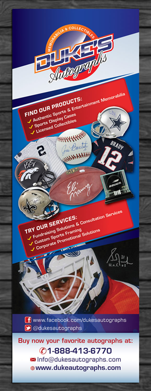 Sports Memorabilia 24” x 71” Trade Show Banner | Poster Design by Sbss