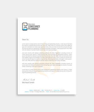Plumbing Business Letterhead Design | Letterhead Design by alex_etel