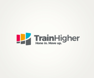 TrainHigher is name of the company and tag line is Hone in. Move up. | Logo Design by mrSergio