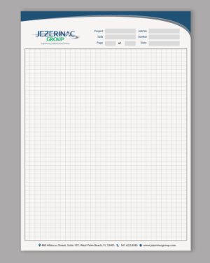 Jezerinac Company Notepad / Grid pad / Graph pad | Stationery Design by chandrayaan.creative