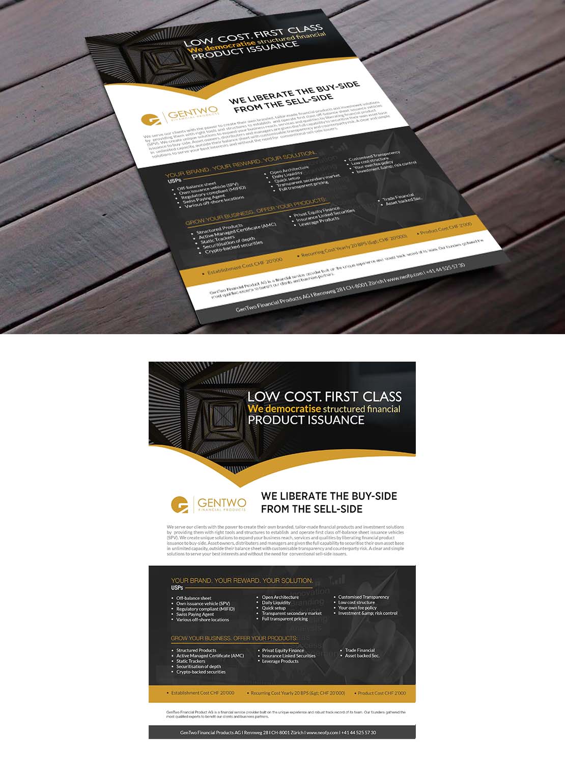 masculine professional financial service flyer design for g2 by