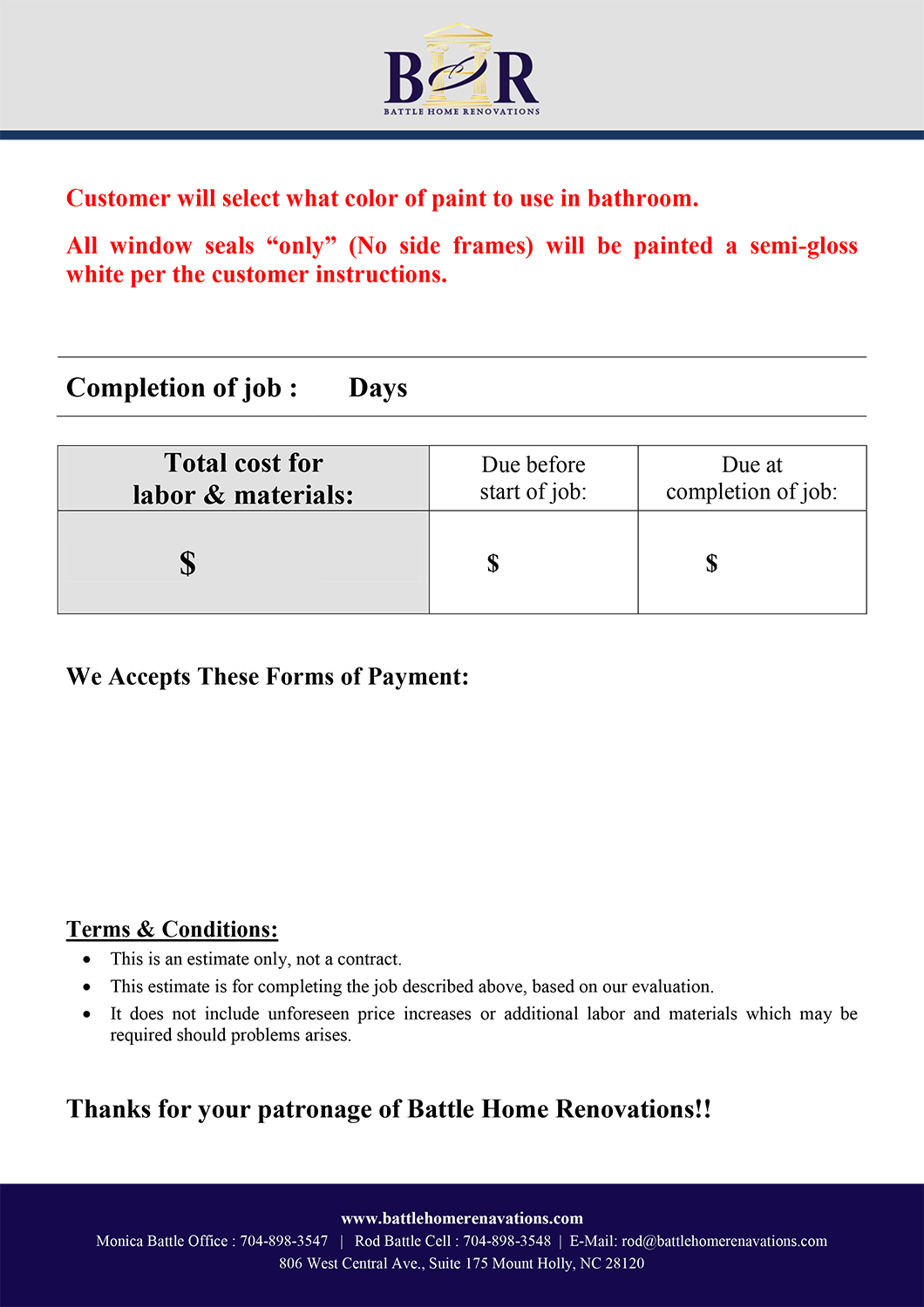 Design Graphique par Akshar Shailesh pour Battle Home Renovations | Design #17455187