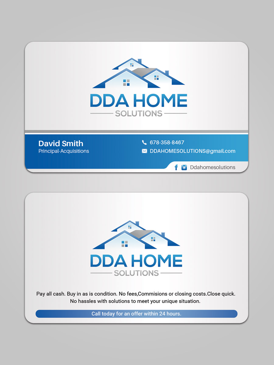 Business Card Design by Sandaruwan for DDA Home Solutions LLC | Design #17651442