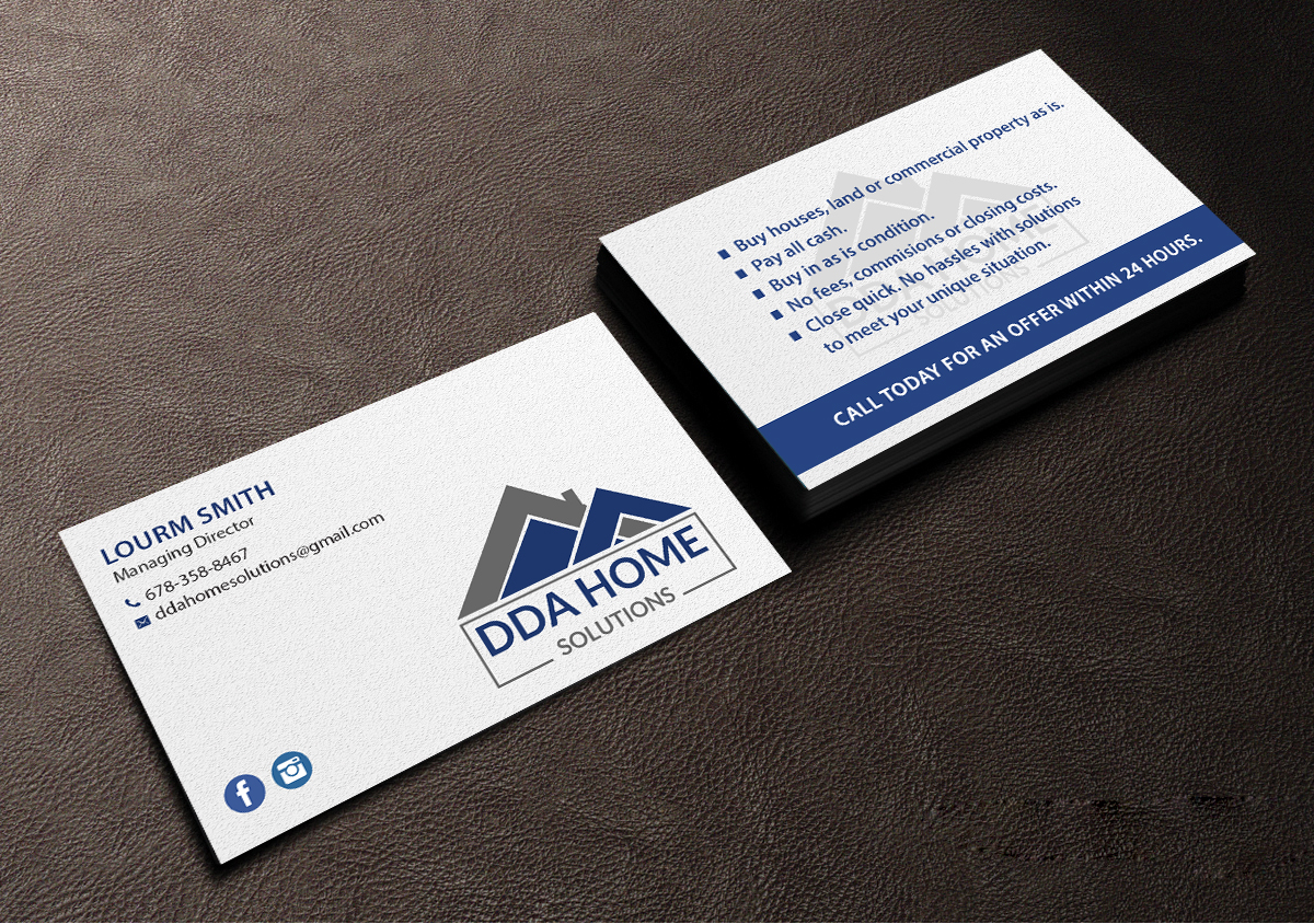 Design de Carte de Visite par Creations Box 2015 pour DDA Home Solutions LLC | Design #17666793
