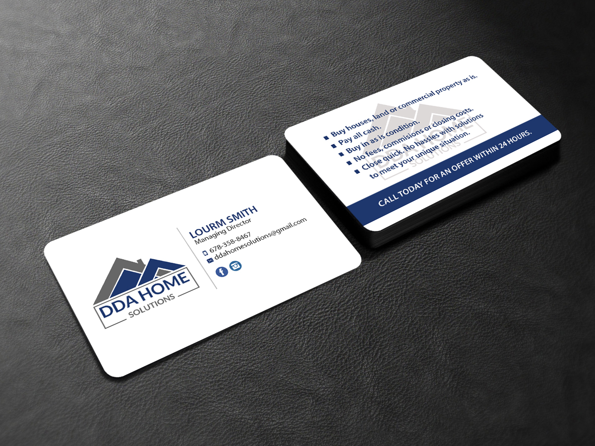Design de Carte de Visite par Creations Box 2015 pour DDA Home Solutions LLC | Design #17666795