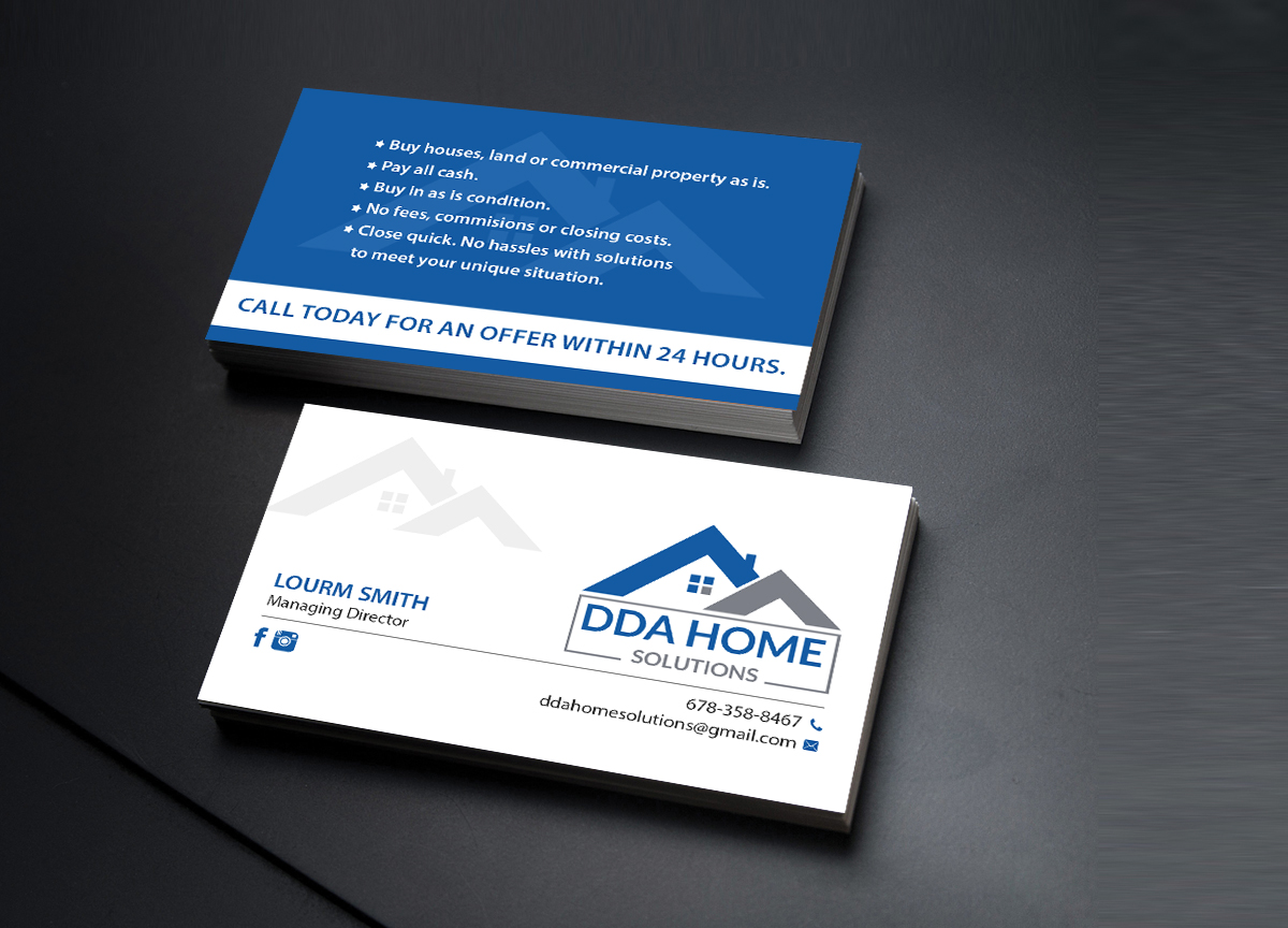 Design de Carte de Visite par Creations Box 2015 pour DDA Home Solutions LLC | Design #17666810