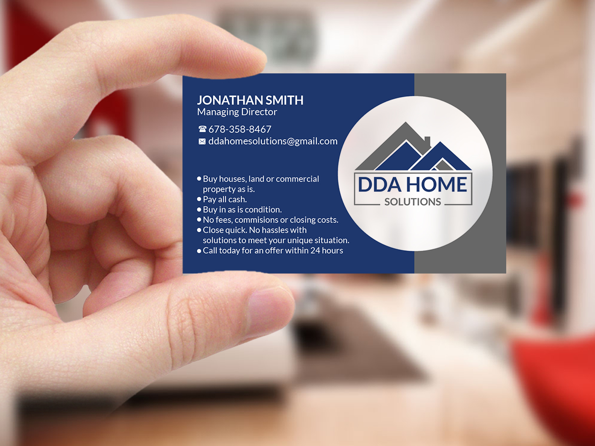 Visitenkarten-Design von Creations Box 2015 für DDA Home Solutions LLC | Design #17667256