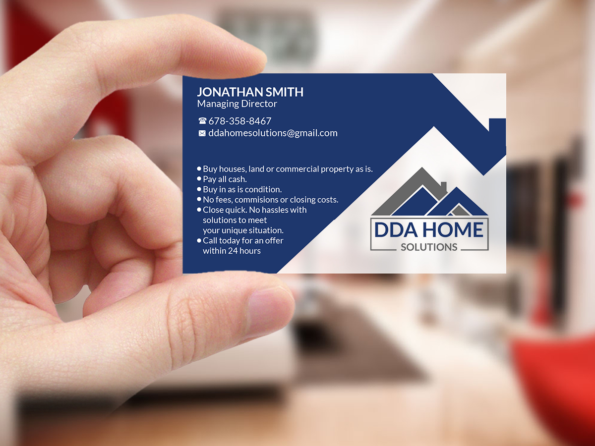 Visitenkarten-Design von Creations Box 2015 für DDA Home Solutions LLC | Design #17667257