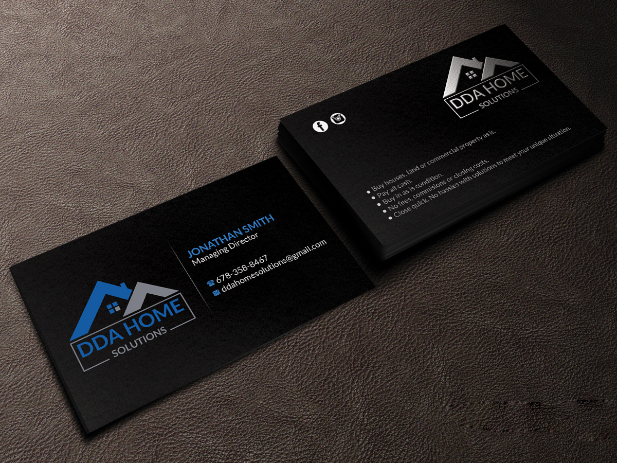 Business Card Design by Creations Box 2015 for DDA Home Solutions LLC | Design #17667258