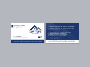Business Card Design by Creations Box 2015 for DDA Home Solutions LLC | Design: #18046848