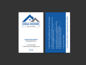 Business Card Design by Creations Box 2015 for DDA Home Solutions LLC | Design: #18046849