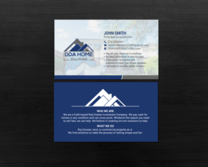 Diseño de Tarjeta de Presentación por chandrayaan.creative para DDA Home Solutions LLC | Diseño: #17643379