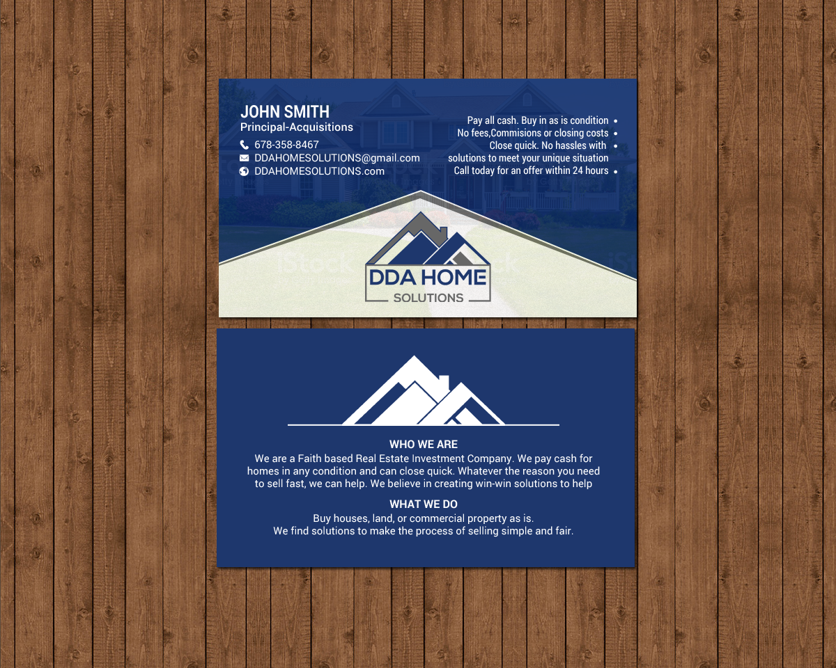 Business Card Design by chandrayaan.creative for DDA Home Solutions LLC | Design #17643381