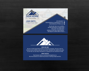 Diseño de Tarjeta de Presentación por chandrayaan.creative para DDA Home Solutions LLC | Diseño: #17643382