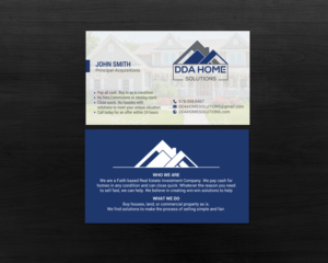 Diseño de Tarjeta de Presentación por chandrayaan.creative para DDA Home Solutions LLC | Diseño: #17643408