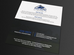 Diseño de Tarjeta de Presentación por chandrayaan.creative para DDA Home Solutions LLC | Diseño: #17643437